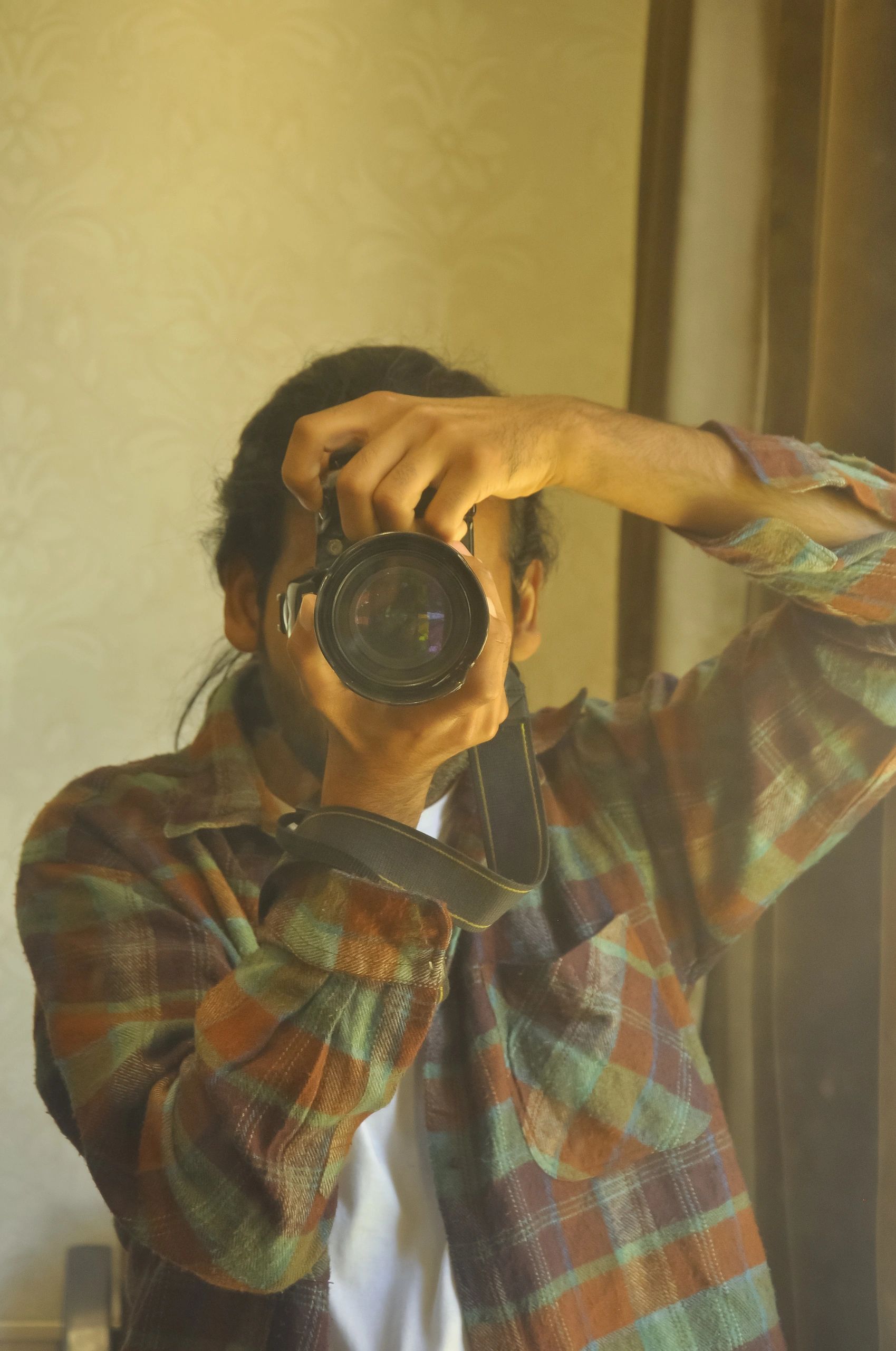 Photographer working with camera